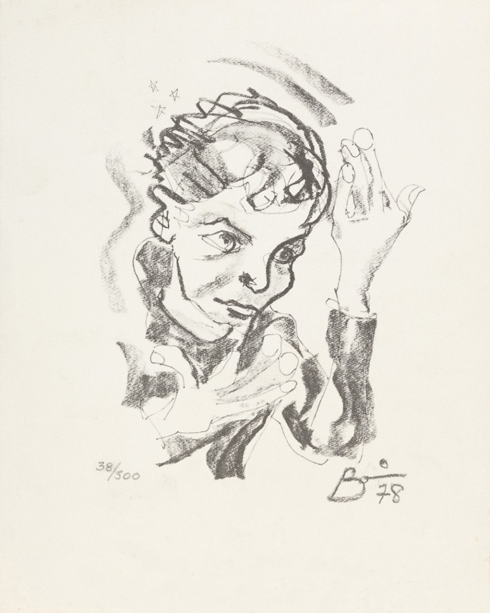 Druck eines Selbstportraits von David Bowie, 1978
