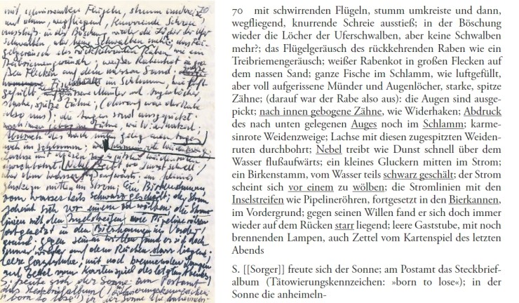 Peter Handke: Faksimile-Transkript Notizbuch 1978, 70 (Copyright: Insel Verlag)